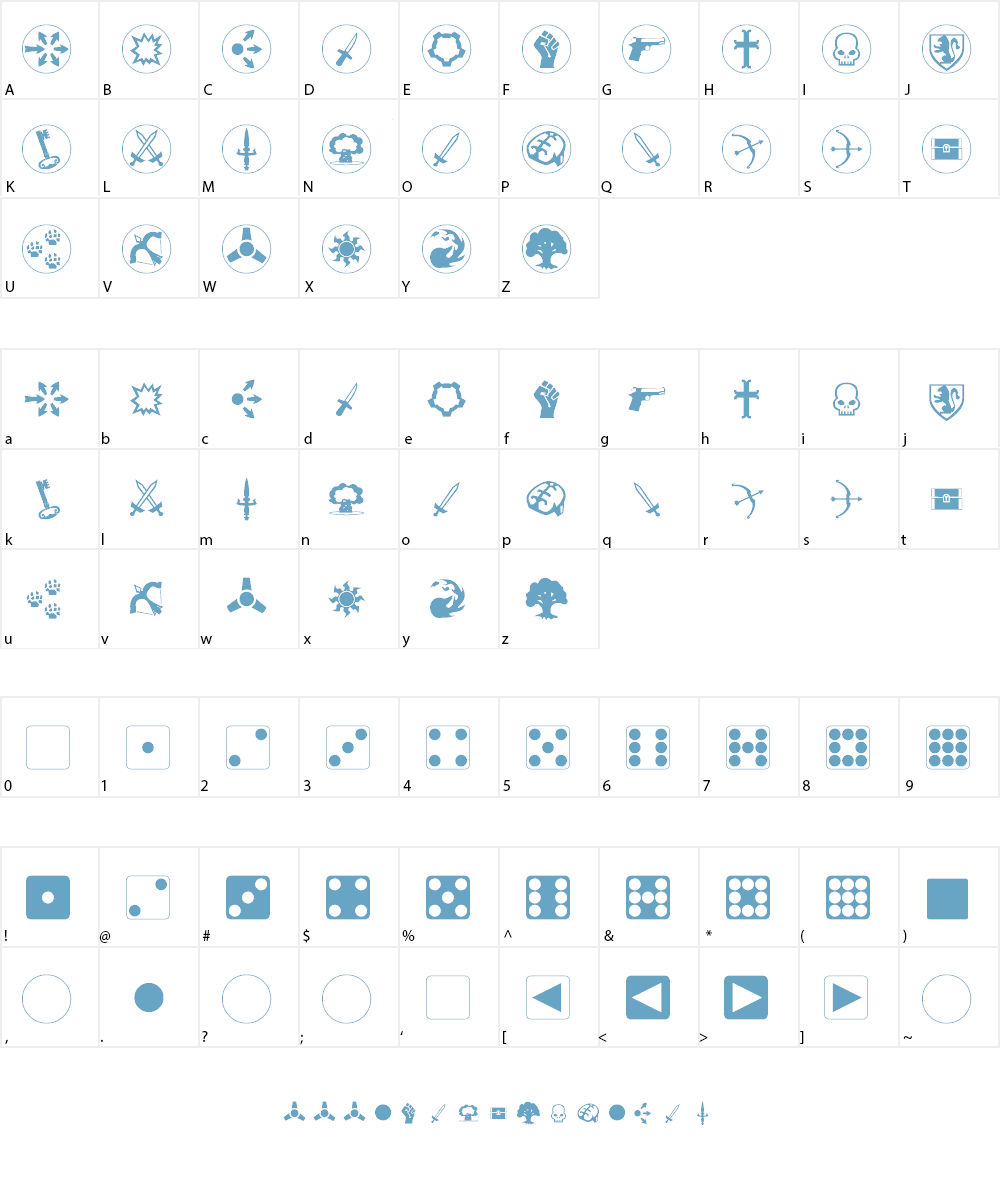 Fourth-Edition Dings Font Character